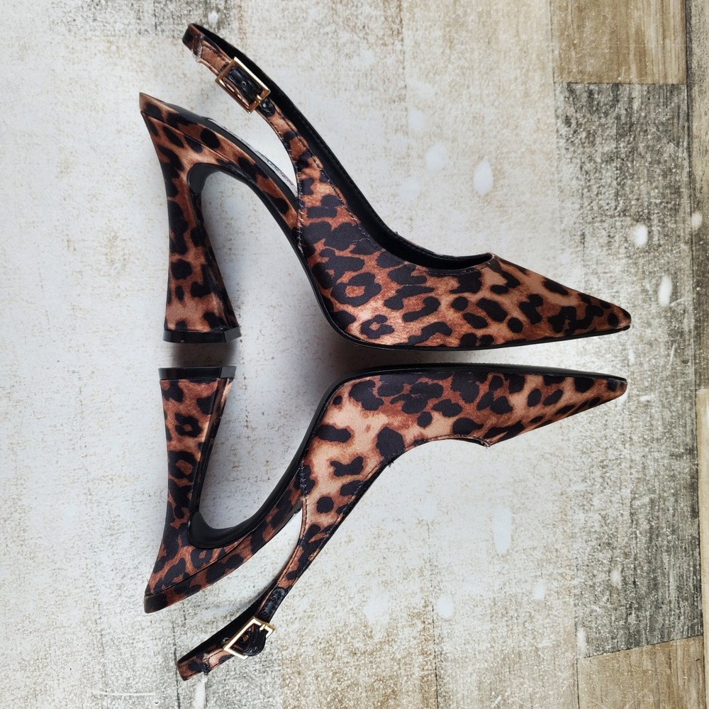 Steve Madden Blare Womens Pumps Sz 7.5 M Black Brown Leopard Print Block Heel - Picture 7 of 10